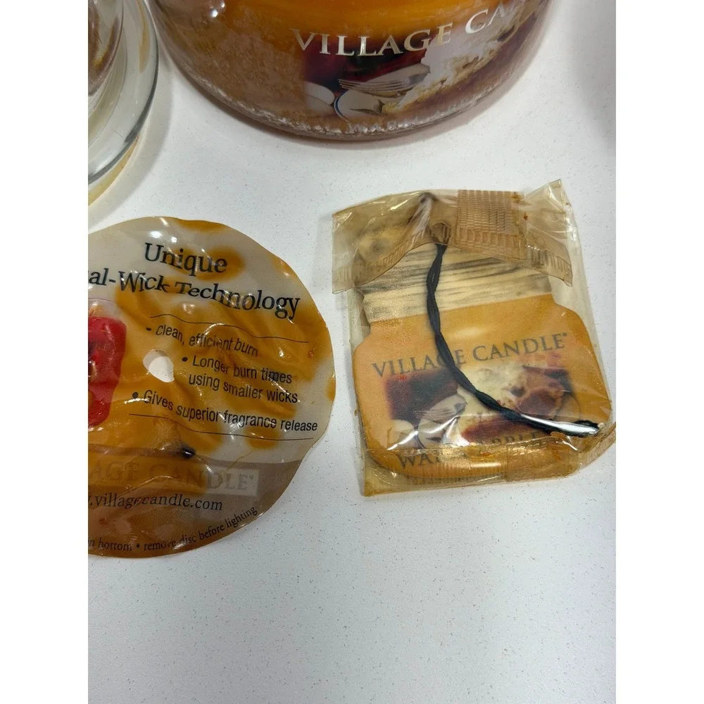 Village Candle Warm‎ Apple Pie 11oz Small Jar Dual Wick Scented Candle Set of 2